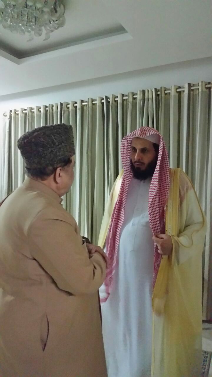 With the Imam of Masjid al-Haram, Makkah, Sheikh Saleh Mohammed Ibrahim